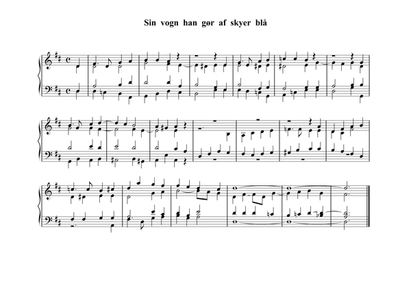 Salmeforspil til "Sin vogn han gør af skyer blå" Salmeforspil til "Sin vogn han gør af skyer blå"